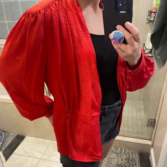 Vintage Evan Picone Red Blouse - Picture 10 of 11